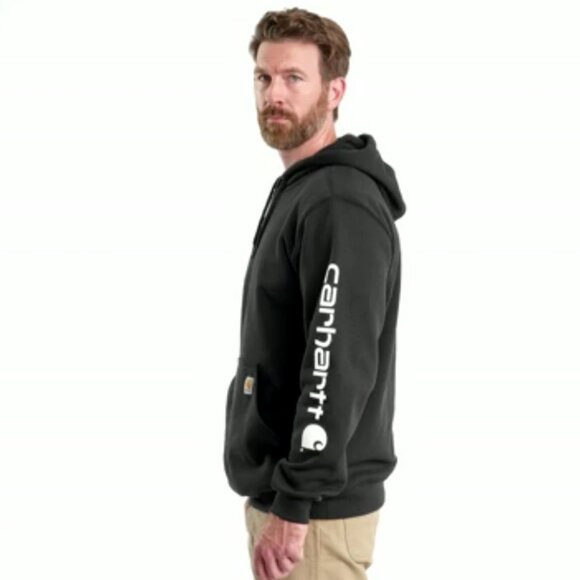 Carhartt Mens Fit Midweight Logo Sleeve Graphic Hoodie - Picture 2 of 8